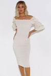 *Courtney Midi Dress (White/Cream)