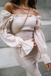*Courtney Midi Dress (White/Cream)