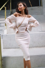 *Courtney Midi Dress (White/Cream)