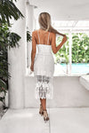 ESTELLE DRESS , WHITE XENIA BOUTIQUE , TWO SISTERS THE LABEL , KYLIE JENNER , KYLIE COSMETICS, KIRSTY FLEMMING , , PROM DRESS , PARTY DRESS