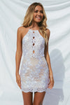 Eye Catching Dress (Silver/Nude)