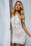 Eye Catching Dress (Silver/Nude)