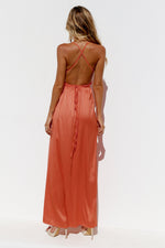 Coral Thin Strap Pullover Maxi Dress