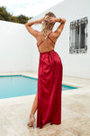 Girl On Fire Maxi Dress, Ruby, Back