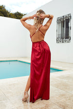 Girl On Fire Maxi Dress, Ruby, Back