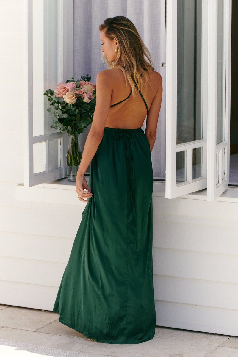 Girl On Fire Maxi Dress (Green)