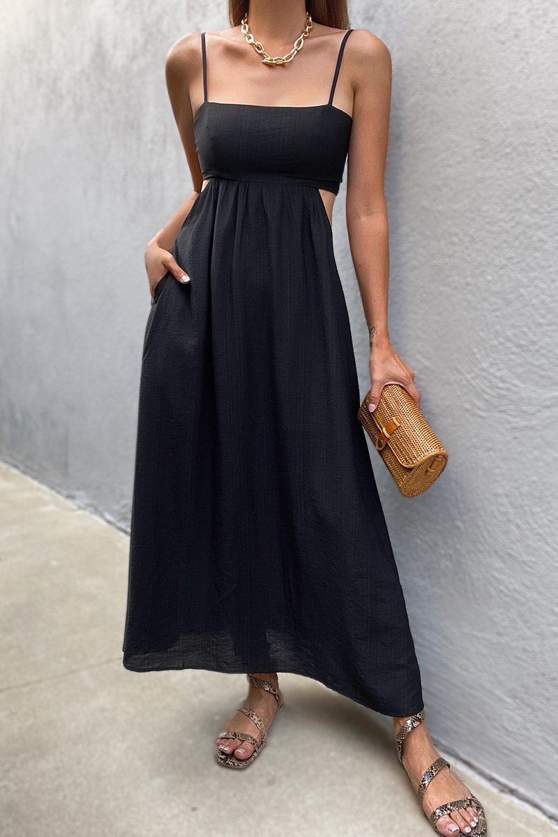 *Jolie Midi Dress (Black)