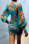 *Kimancy Dress (Aqua Floral)