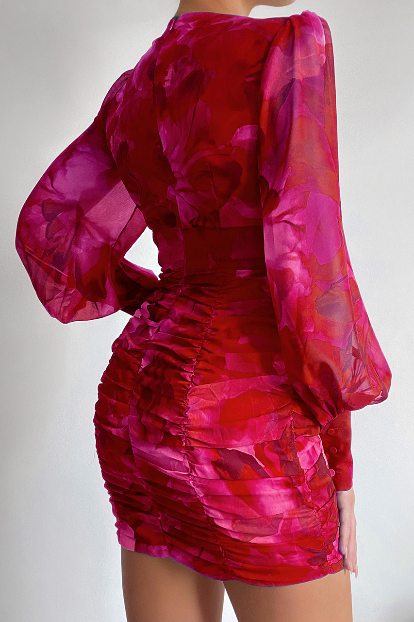 Litsa Dress (Pink Floral)