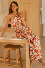 *Madeira Midi Dress (Orange Floral)