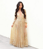Nala Glitter Gown Dress (Gold)