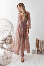 Nala Glitter Gown Dress (Rose Gold)