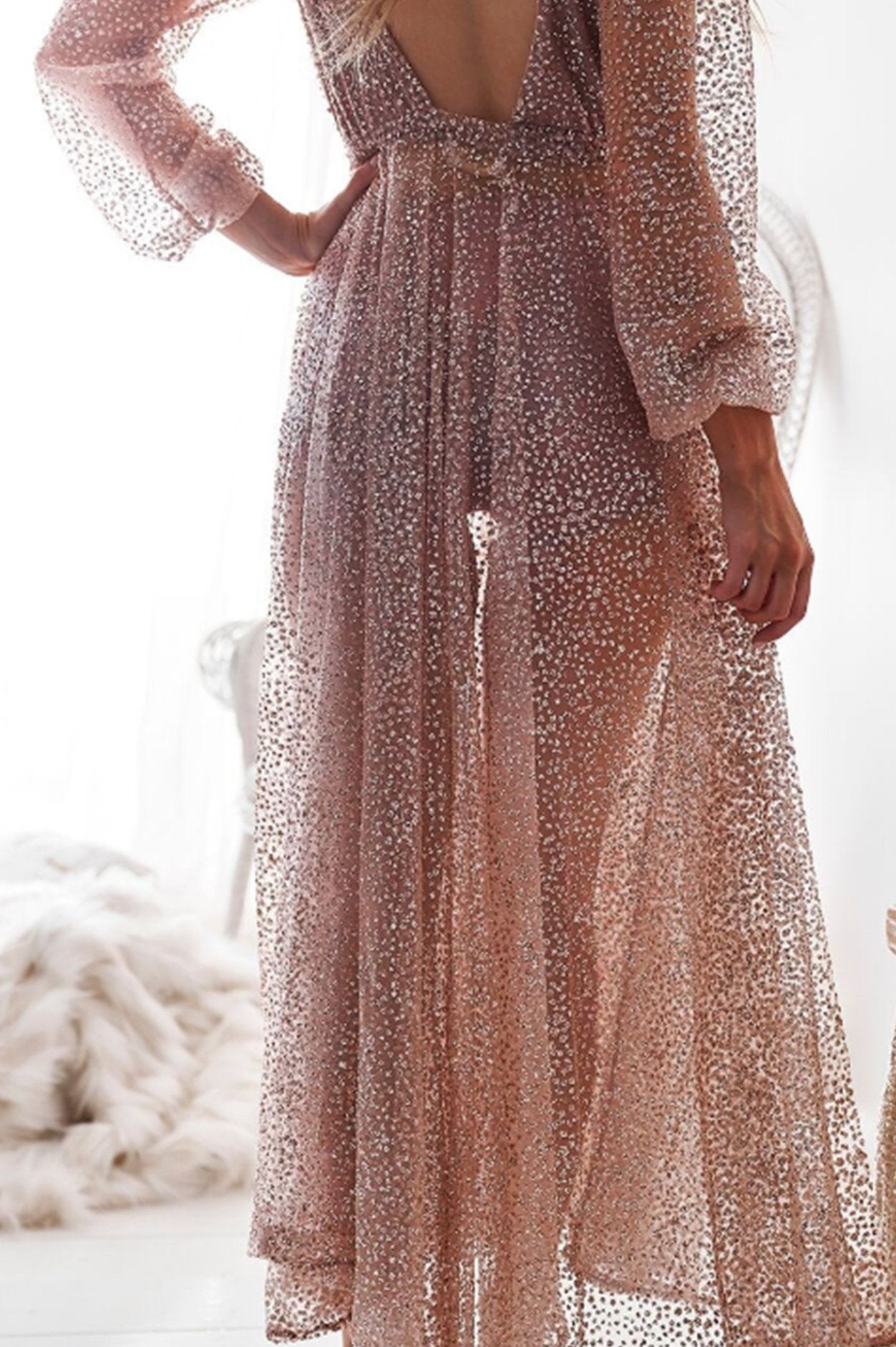 dress glitter robe Nala Gown (Rose Gold), M Packaging:10 Each / box leather stack heel Festival Dresses | NastyGal
