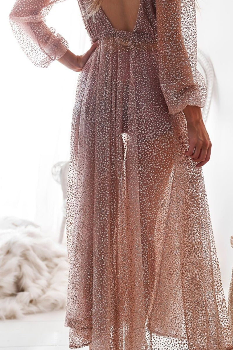Nala Glitter Gown Dress (Rose Gold)