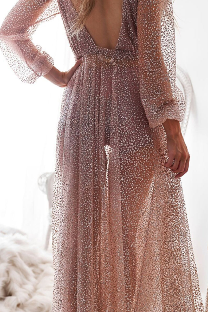Nala Glitter Gown Dress (Rose Gold), M Nala Glitter Gown Dress (Rose Gold), M