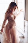 Nala Glitter Gown Dress (Rose Gold)
