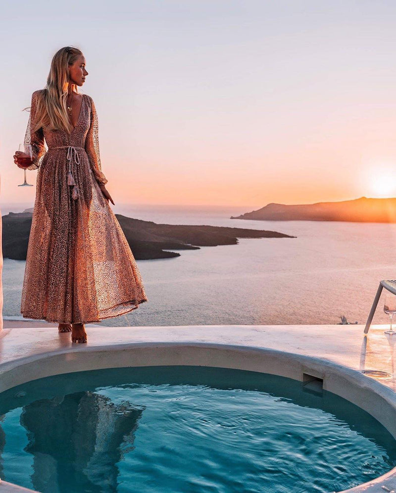 Nala Glitter Gown Dress (Rose Gold)