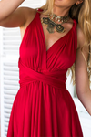 Red Stretch Convertible Maxi Dress