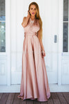 The Perfect Date Satin Maxi Dress (Mocha) - BEST SELLING