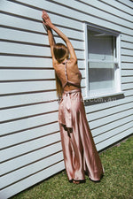 The Perfect Date Satin Maxi Dress (Mocha) - BEST SELLING