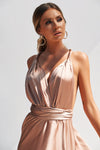 The Perfect Date Satin Maxi Dress (Mocha) - BEST SELLING