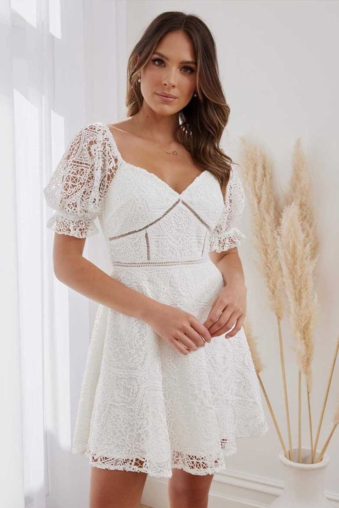 Pia Dress (White), M