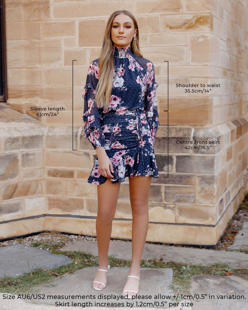 Piper Dress (Navy Floral)