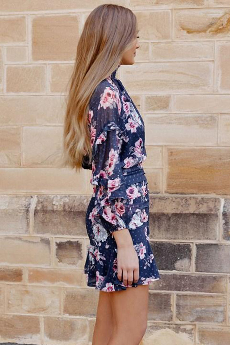 Piper Dress (Navy Floral)