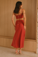 Seville Midi Skirt (Rust)