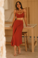 Seville Midi Skirt (Rust)