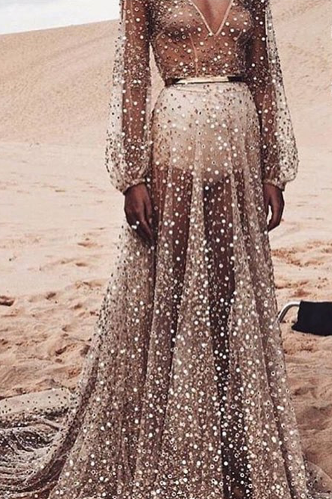 Nala Glitter Gown Dress (Gold)