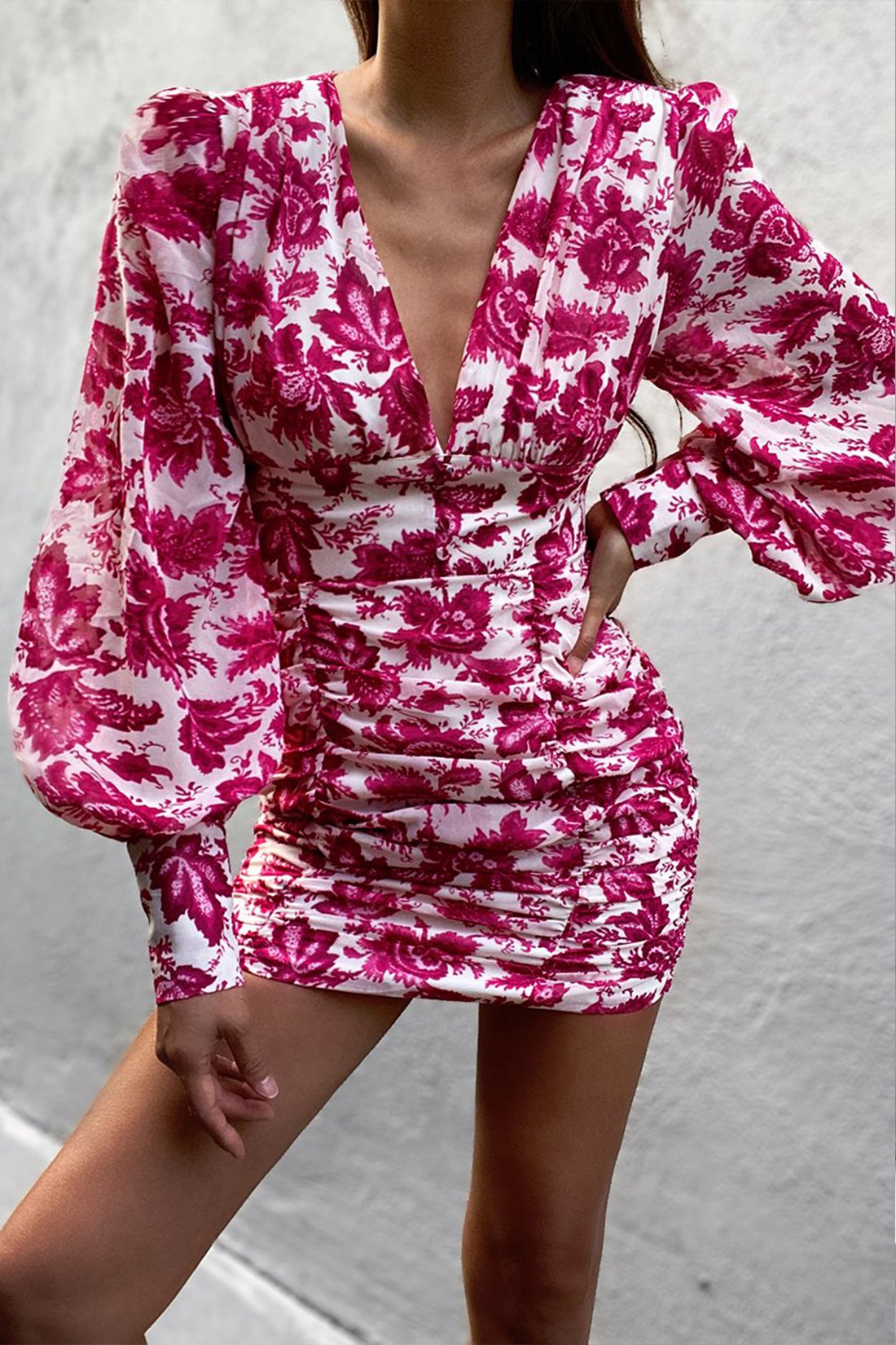 Stevie Dress (Hot Pink Floral) - BEST SELLING | UsTrendy