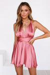 The Perfect Date Satin Dress (Rose)