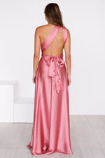 The Perfect Date Satin Maxi Dress (Rose)