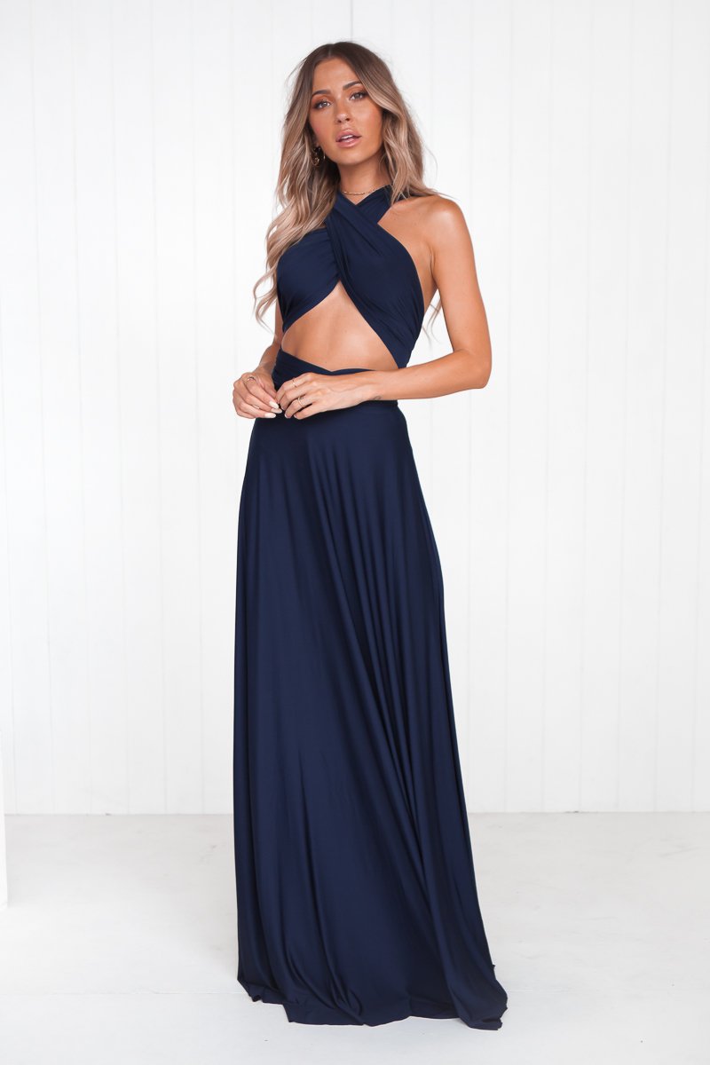 The Perfect Date Multiway Maxi Dress (Navy)