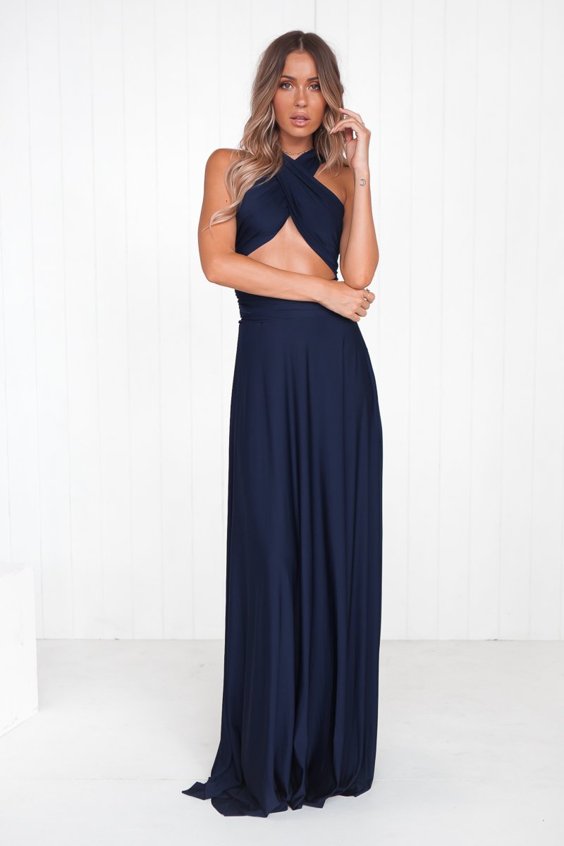 The Perfect Date Multiway Maxi Dress (Navy)