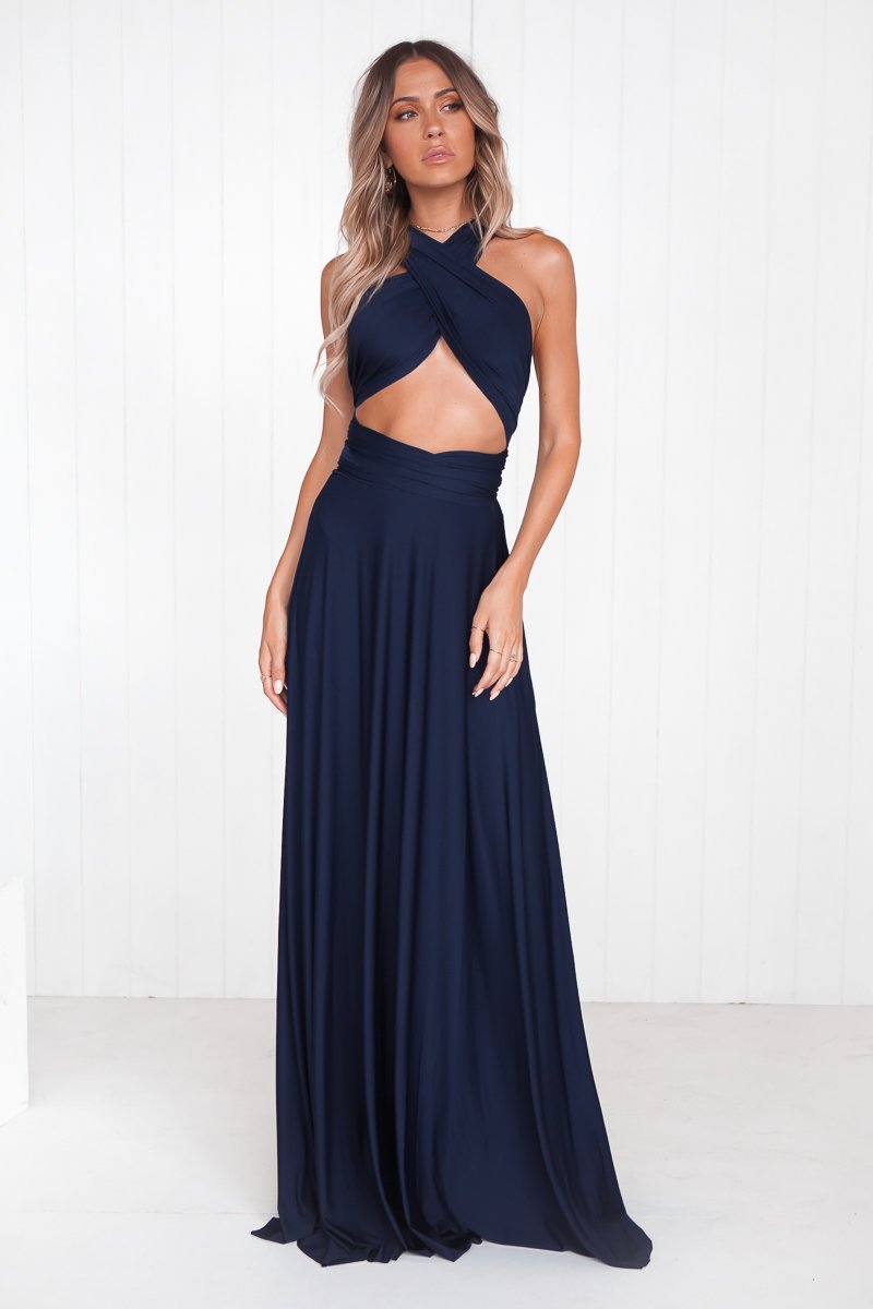 The Perfect Date Multiway Maxi Dress (Navy)