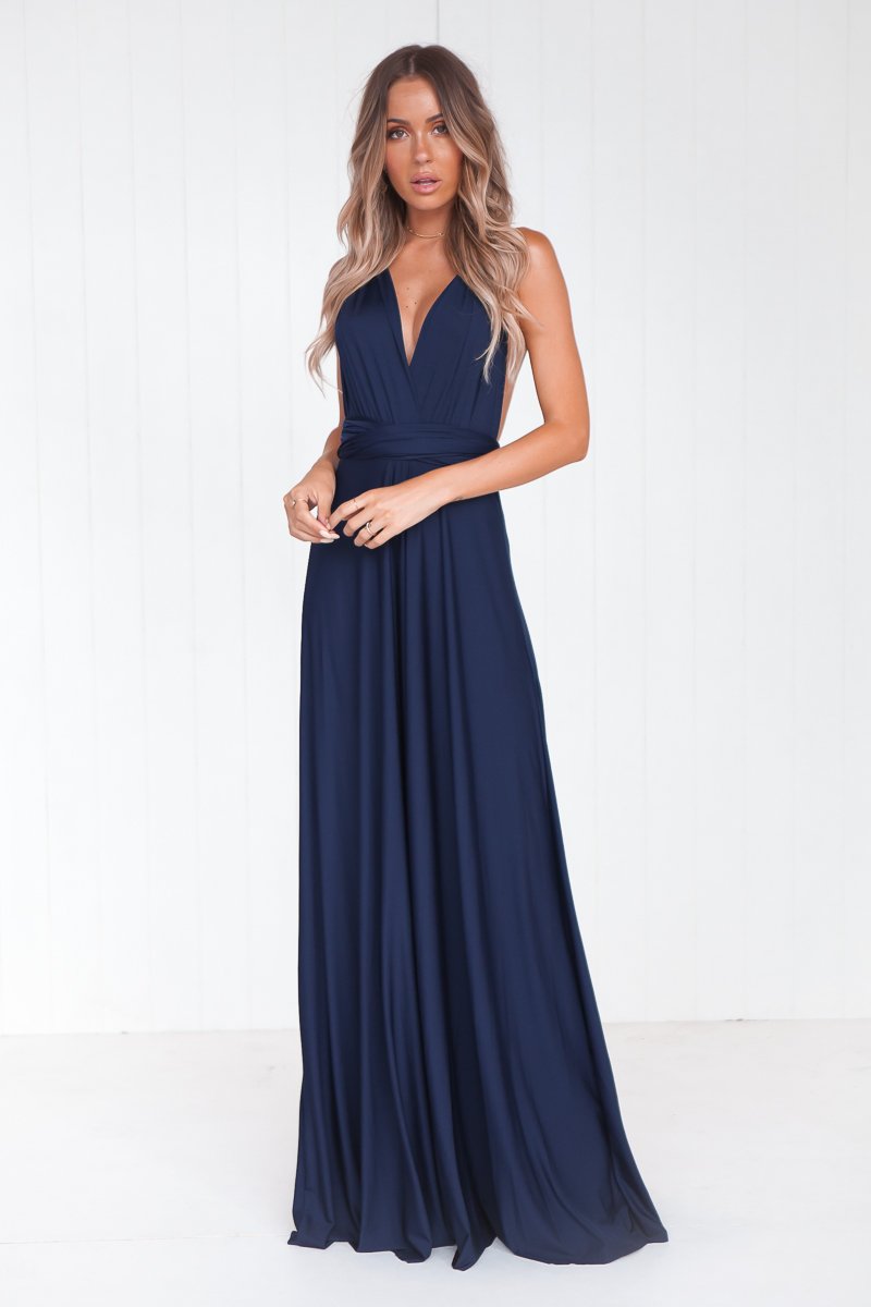 The Perfect Date Multiway Maxi Dress (Navy)