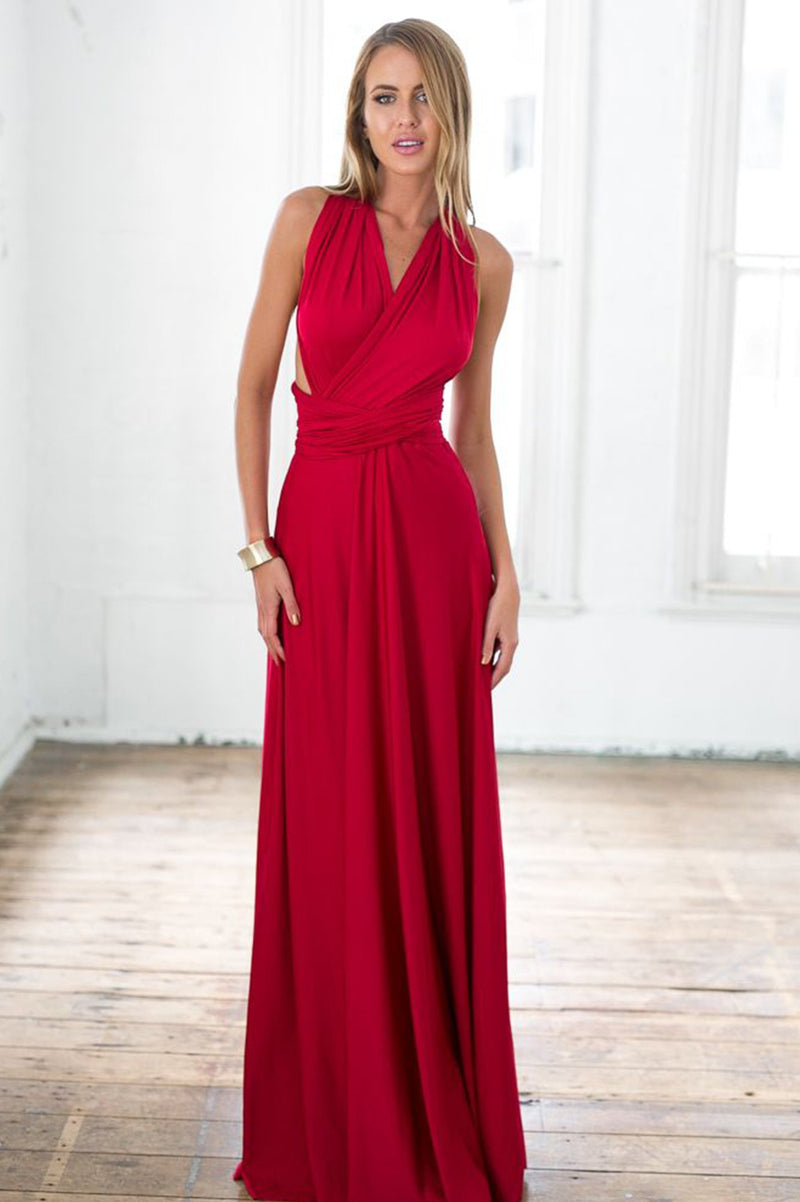 The Perfect Date Multiway Maxi Dress (Red)