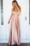 The Perfect Date Satin Maxi Dress (Mocha) - BEST SELLING