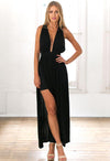 Black Crochet Lace Back Detail Maxi Dress