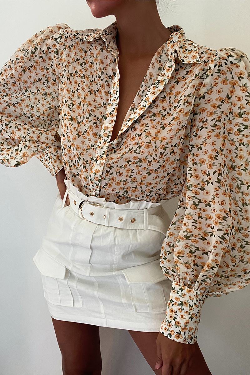 *Yasmine Shirt (Yellow Floral)