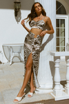 Zahara Halter Top (Brown Zebra)