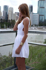 Heart Cut Out Dress-Side,White