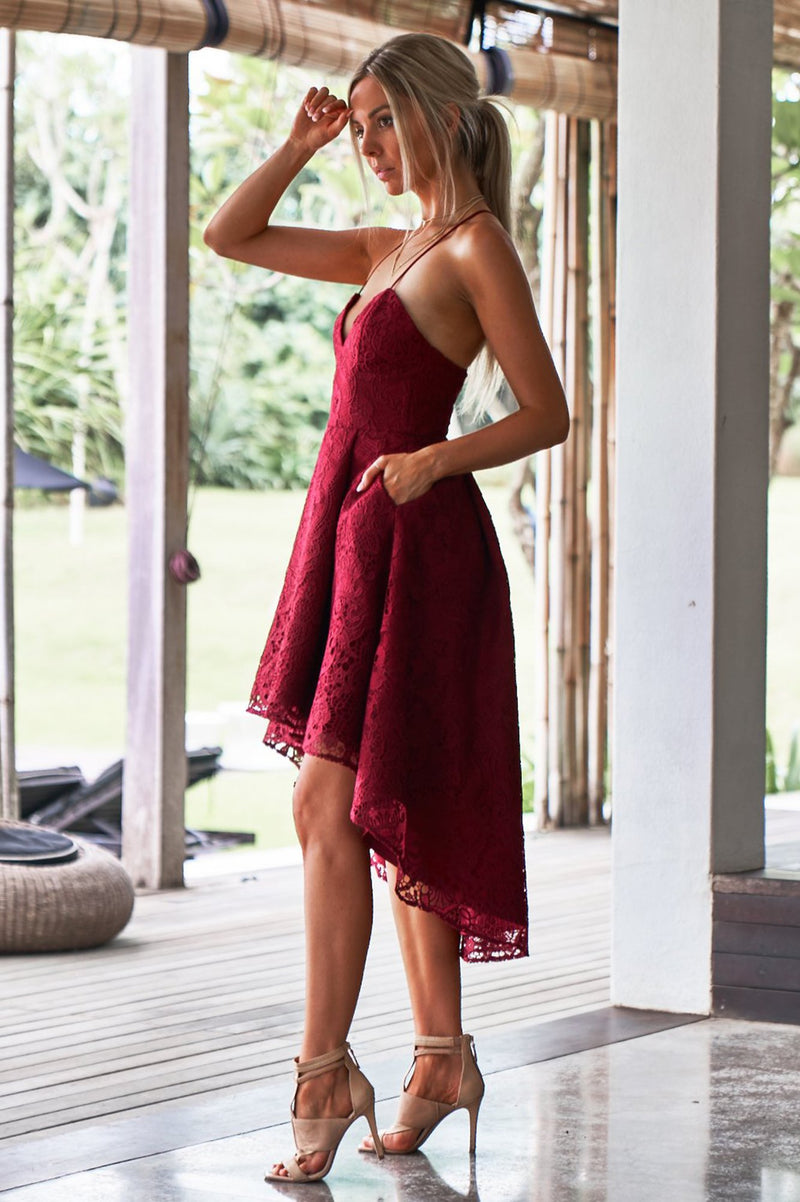 Marilyn Dress (Wine) - BEST SELLING
