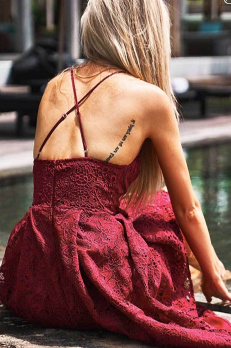 Marilyn Dress (Wine) - BEST SELLING
