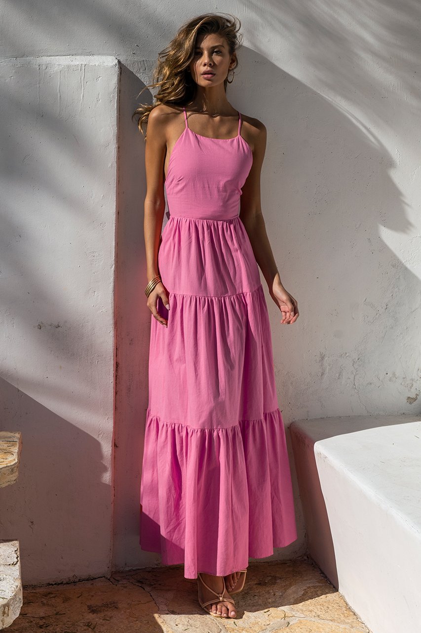 bubble gum pink maxi dress San Fran Maxi Bubblegum