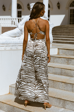 Zahara Maxi Dress (Brown Zebra)